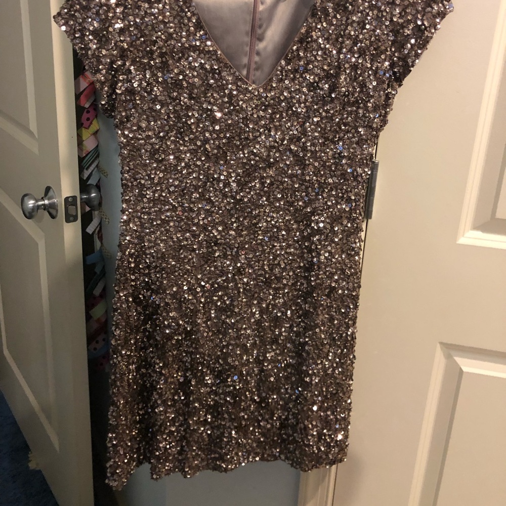 Parker Black Label Bronzed Gold Sequin Dress - image 2